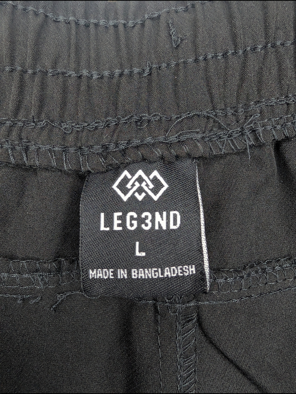 LEG3ND Men's Black Comfort Fit Drawstring Jogger Pants, Large - Picture 13 of 16